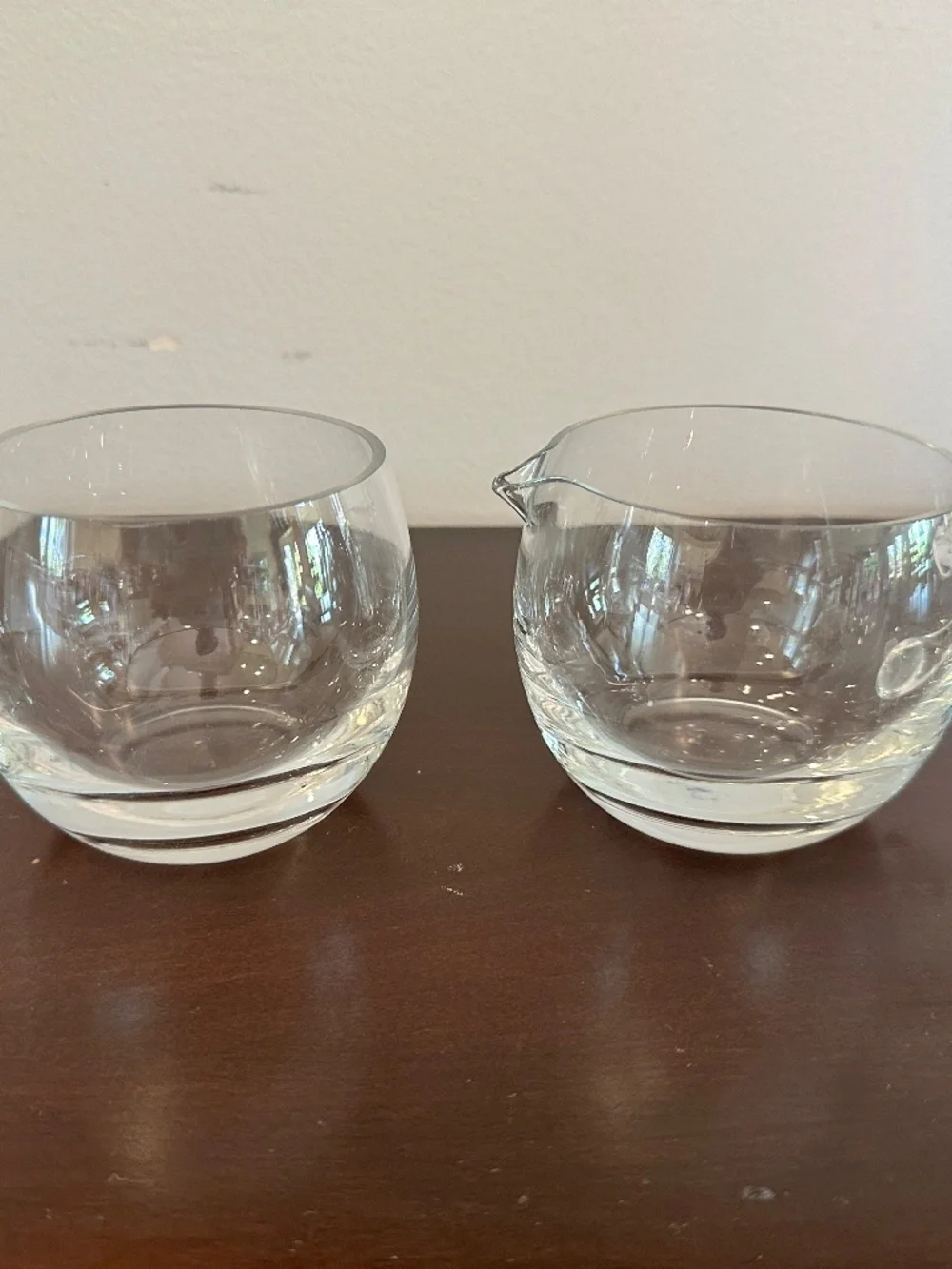 Dansk Sugar And Creamer Clear Glass 2 Piece Set Scandinavian Style W/box